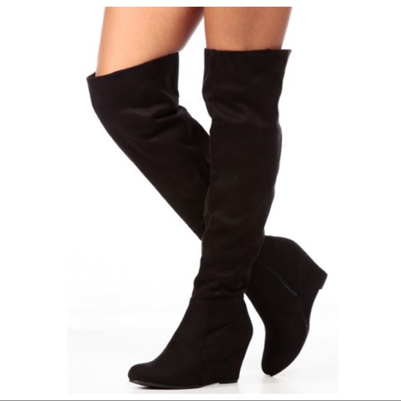 ✨LAST ONES✨Wedge high heels over the knee boots - Picture 3 of 4